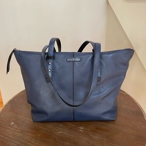 Vera Bradley Genuine Leather Gallatin Tote in Moonlight Navy